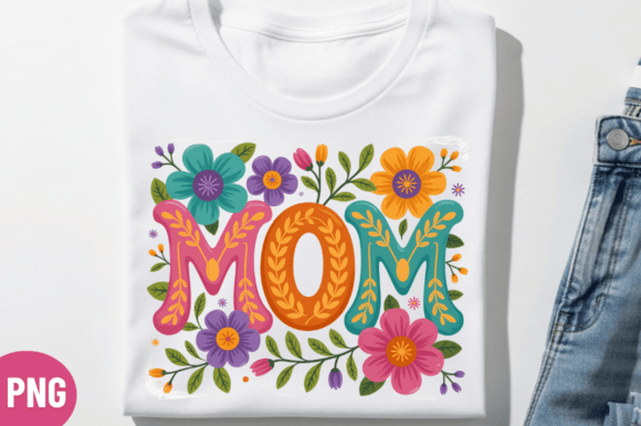Colorful MOM T-Shirt PNG for Mother’s Day