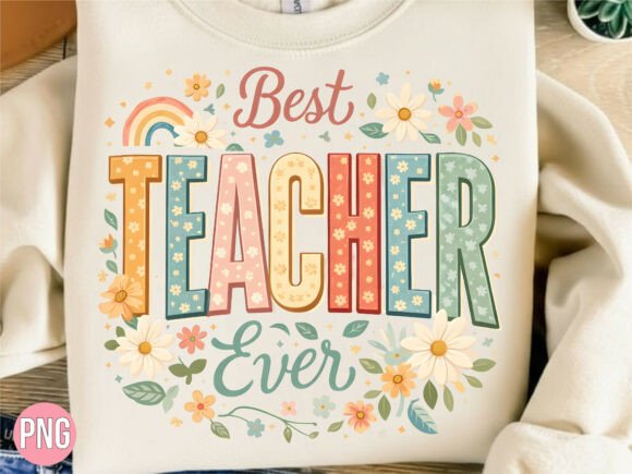 Elevate Your Creative Projects with the Best Teacher Ever Daisy Flower Shirt PNG