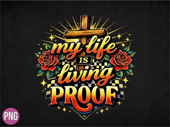 Elevate Your Faith-Based Designs with the Religious Cross My Life is Proof PNG