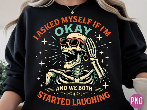 Evaluating the I Asked Myself Skeleton Laughing PNG for Professional Design Workflows