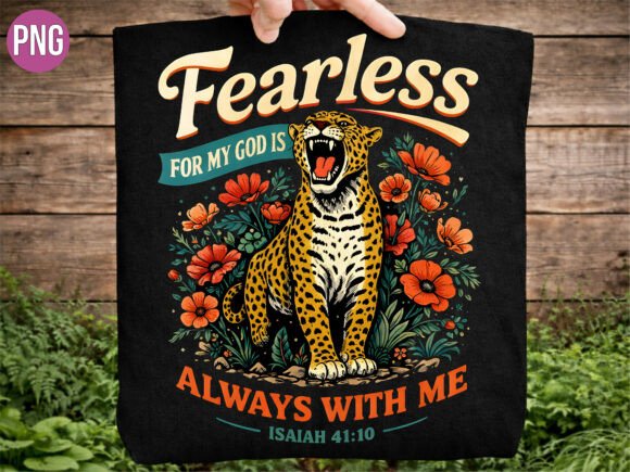 Fearless Jaguar Floral Scripture PNG: Elevating Digital Designs with Bold Symbolism