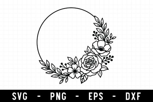 Floral Wreath SVG & Wedding Circle Frame