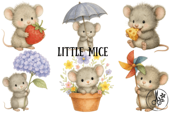 Little Mice - Png Pdf Clipart: Enhancing Creative Projects with Woodland Charm