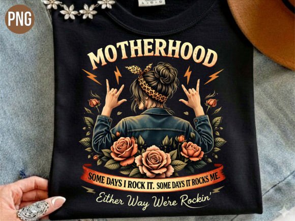 Motherhood Rocking Mama Rose Band PNG