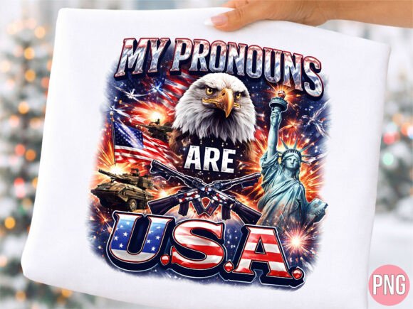 My Pronouns Are USA Eagle Flag PNG: A High-Resolution Asset for Patriotic Design
