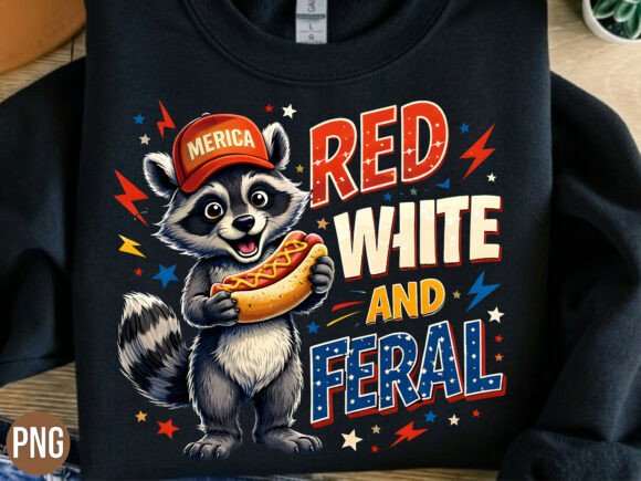 Red White Patriotic Feral Raccoon PNG: Elevating Modern Digital Design