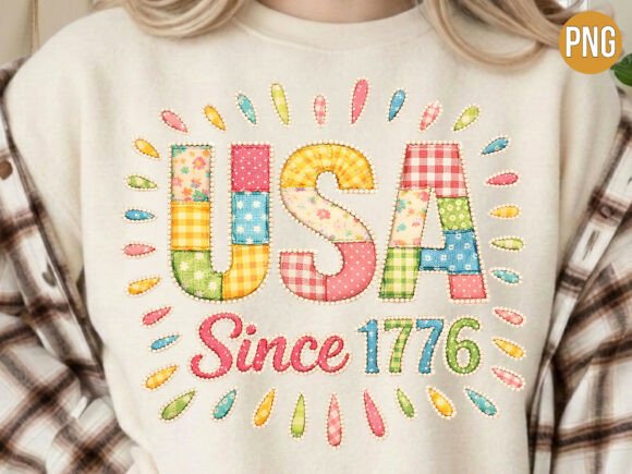 USA Since 1776 Patchwork Quilt PNG